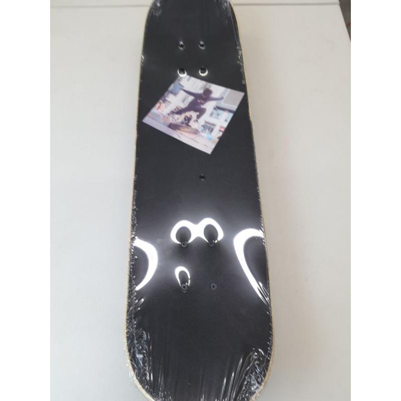 Mammy Gol Black Skateboard, With Skeleton On the Back