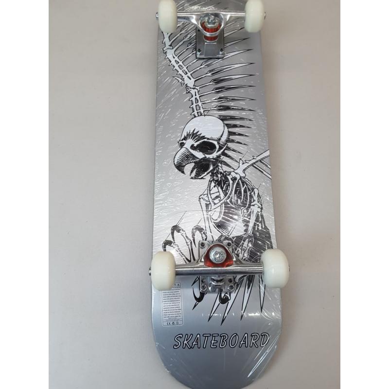 Mammy Gol Black Skateboard, With Skeleton On the Back