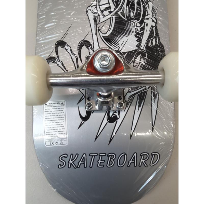 Mammy Gol Black Skateboard, With Skeleton On the Back