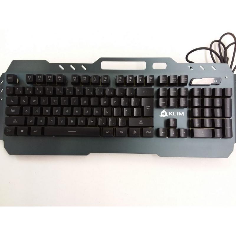 KLIM Lightning Gaming Keyboard  7 LED Colors Ergonomic Membrane Keyboard