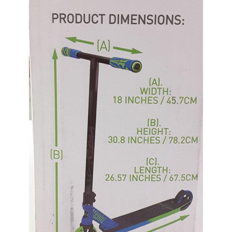 Madd Gear MGP Action Sports Kick Pro Scooter, Blue/Green