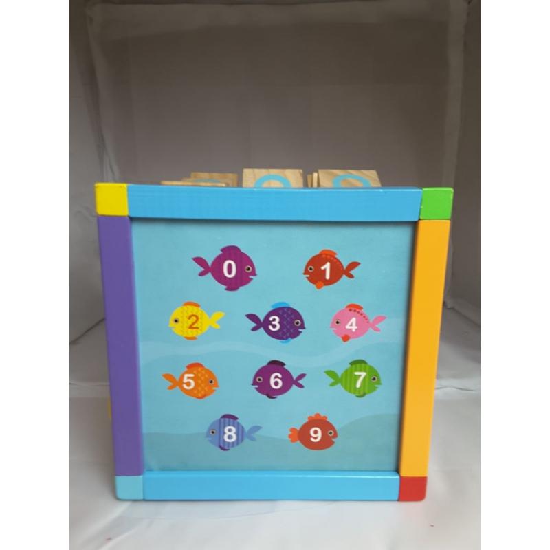 Toddler Essential Wooden 6-in-1 Play Cube Activity Center - 8