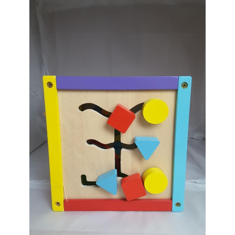 Toddler Essential Wooden 6-in-1 Play Cube Activity Center - 8