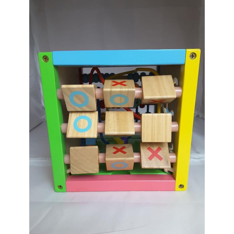 Toddler Essential Wooden 6-in-1 Play Cube Activity Center - 8