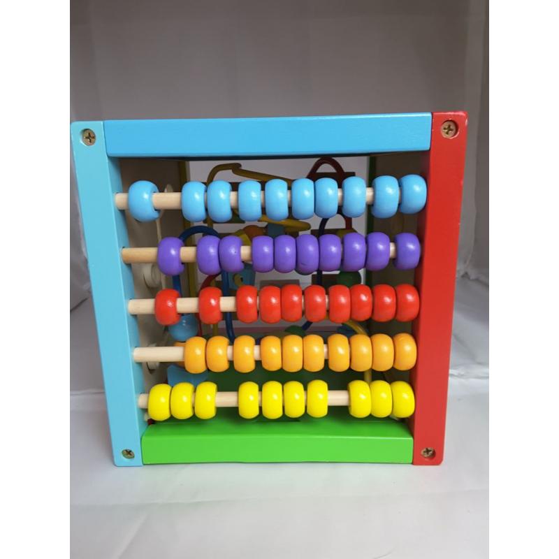 Toddler Essential Wooden 6-in-1 Play Cube Activity Center - 8