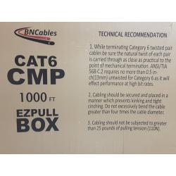 Truecables Cat6 Plenum (CMP), 1000ft, White, 23awg 4 Pair Solid Bare Copper