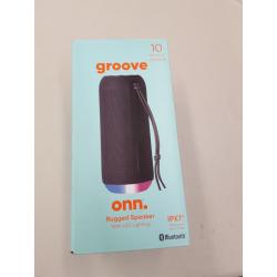 Groove on speaker, waterproof up to 3 feet, led lighting, 10 hours of play time, Bluetooth