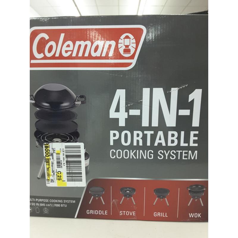 Coleman Gas Camping Stove | 4 in 1 Portable Propane Cooking System, Black