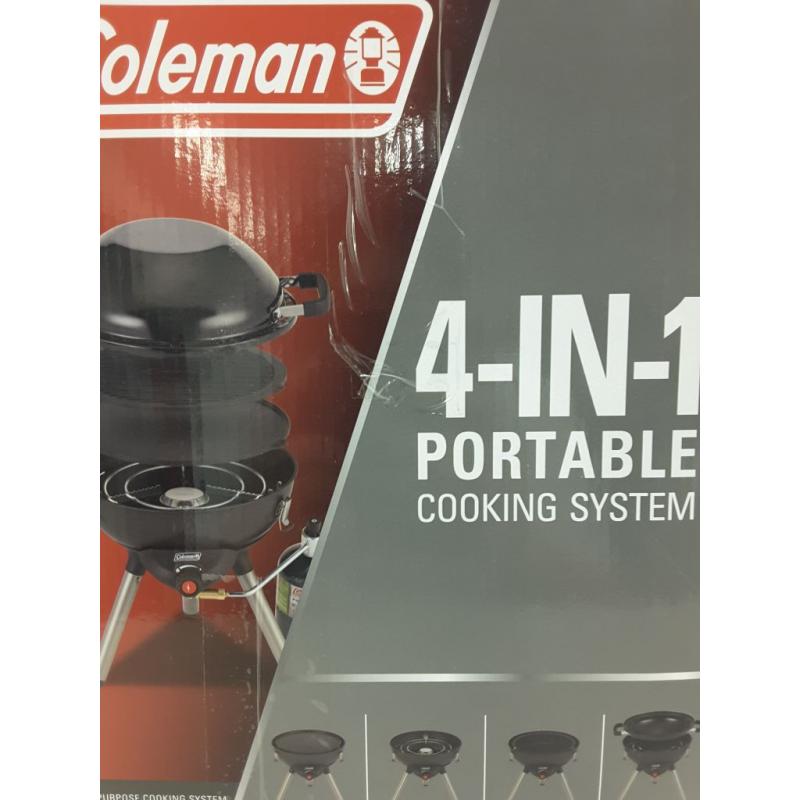 Coleman Gas Camping Stove | 4 in 1 Portable Propane Cooking System, Black