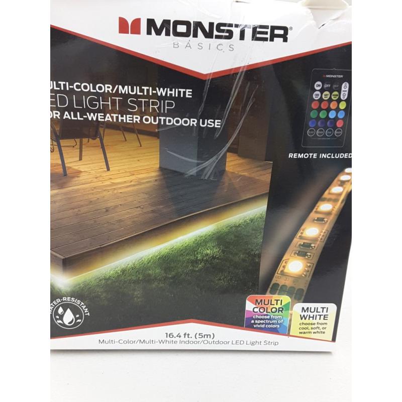 Monster Multi-Color Multi-White Outdoor LED Light Strip with Remote – 16.4ft/5m