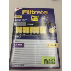 Filtrete Allergen, Bacteria & Virus True HEPA Room Air Purifier Filter, Replaces Size B Filters, 2 Pack