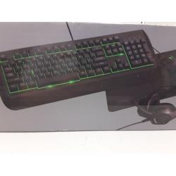 4-PC Gaming Starter Kit with LED Keyboard, Programmable Mouse, Over-ear Headset w/mic and Mouse Pad