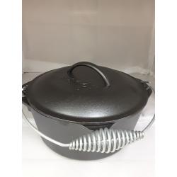 Lodge 5 Quart Spiral Bail Handle Cast Iron Dutch Oven