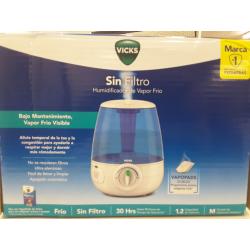 Vicks Filter-Free Ultrasonic Visible Cool Mist Humidifier for Medium Rooms, 1.2 Gallon With Auto Shut-Off, 30 Hours of Moisturized Air, Use With Menthol Scented Vicks VapoPads