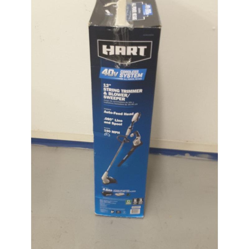 HART 40-Volt Cordless 12-inch String Trimmer and Blower Combo