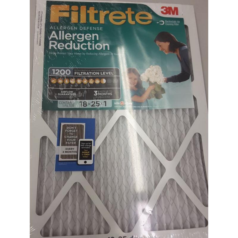 Filtrete 18x25x1, Allergen Reduction HVAC Furnace Air Filter, 1200 MPR, 4 Pack