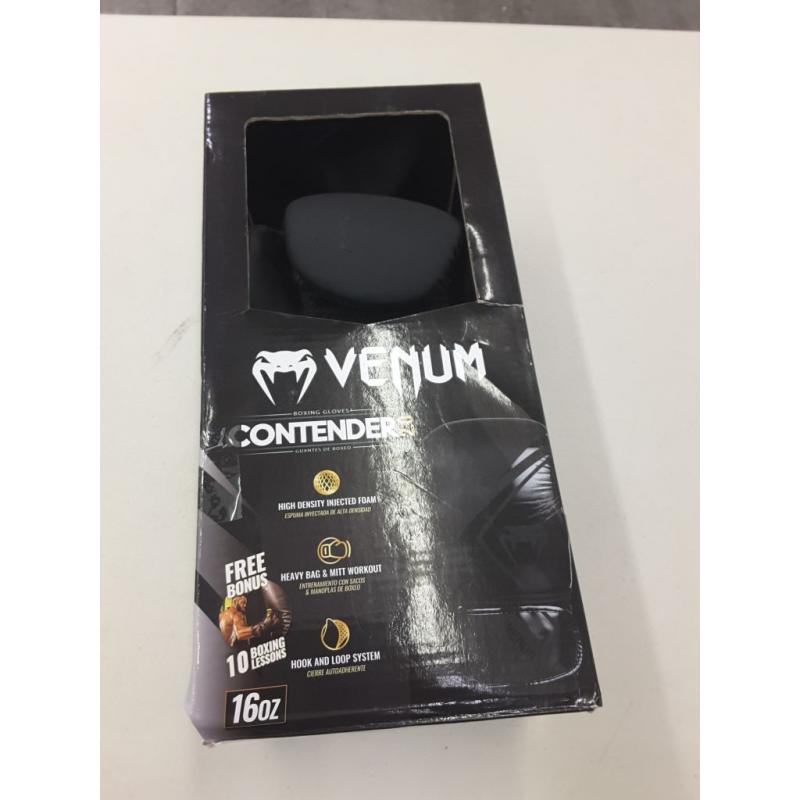 Venum boxing cloves, conditioner 2.0, high density injected foam, heavy bag and mitt workout, hook and loop system, size 16oz, color black