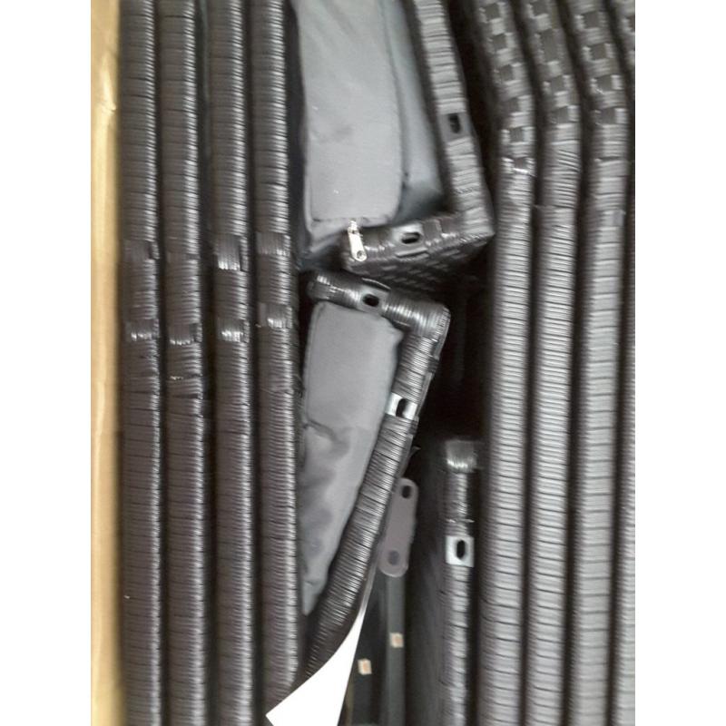 4 Packs Outdoor Wicker Barstool Patio Rattan Furniture with Cushions in Black