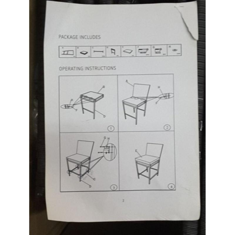 4 Packs Outdoor Wicker Barstool Patio Rattan Furniture with Cushions in Black