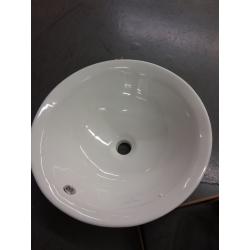 Round Bathroom Vessel Sink with Overflow and Faucet Combo- VASOYO 16