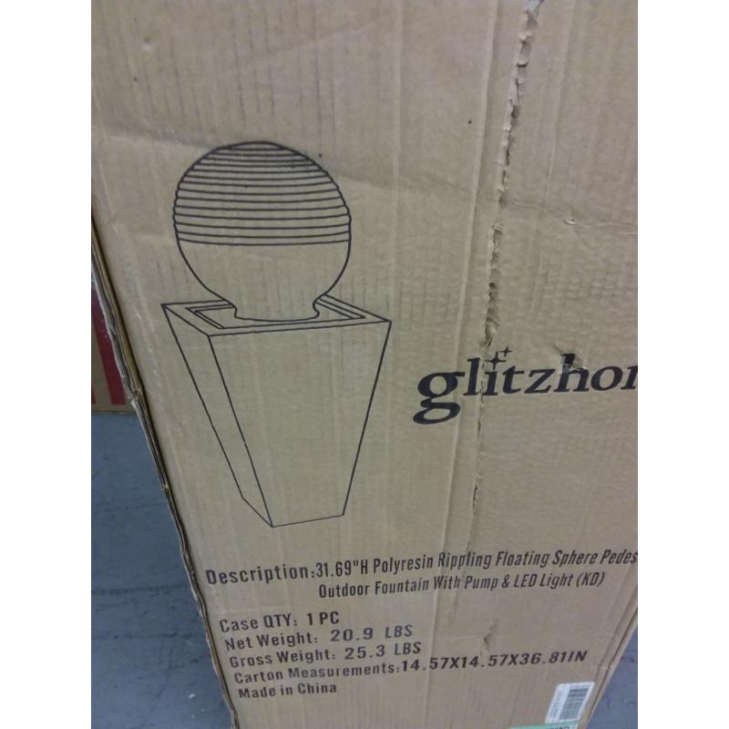 Glitzhome Polyresin Rippling Floating Sphere