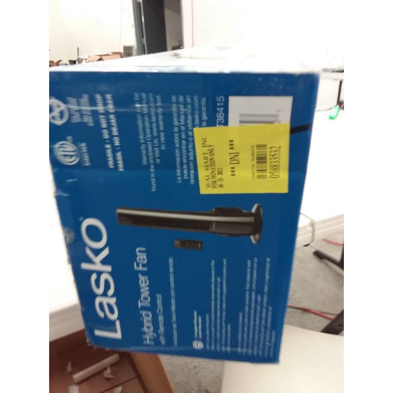 Lasko 38 Hybrid Tower Fan with Remote Control, T38415, Black/Silver