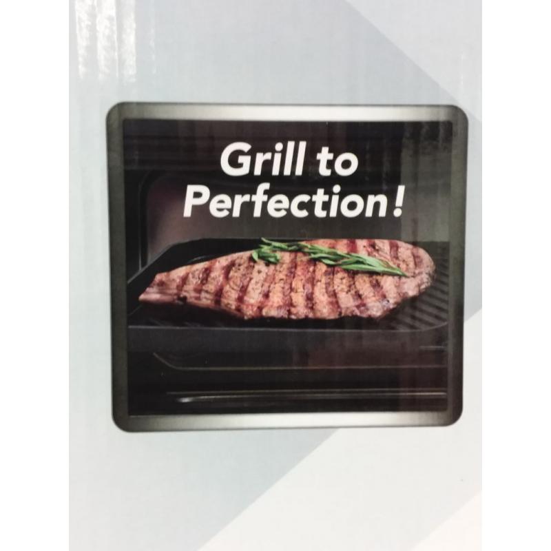 8 im 1 Power XL Air Fryer Grill plus up to 70% fewer calories, rapid air technology, low fat cooking, easy to clean. Familg size serves 4-8 servings, air fry, grill, toast, bagel, pizza, bake, broil, and reheat