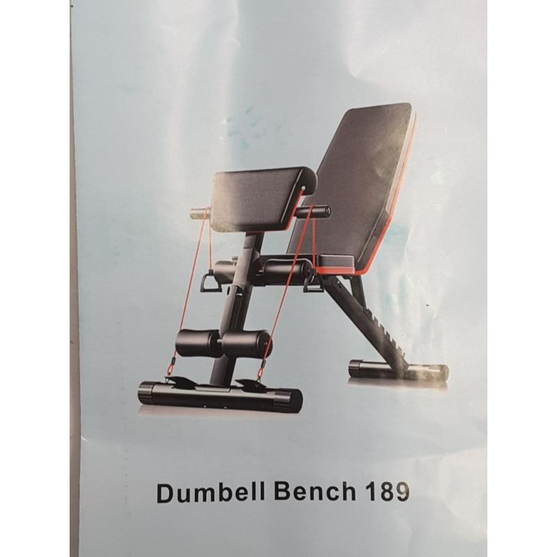 Dumbell bench 189, comes with set up and instructions. Orange and black