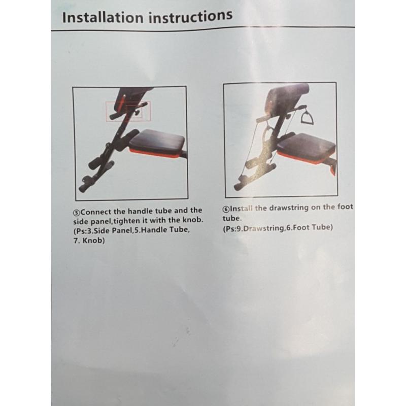Dumbell bench 189, comes with set up and instructions. Orange and black