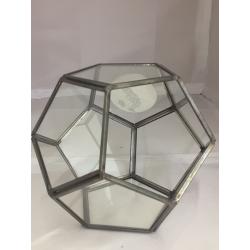 Better Homes & Gardens Geo Metal and Glass Terrarium, 6 in L x 6 in W x 5