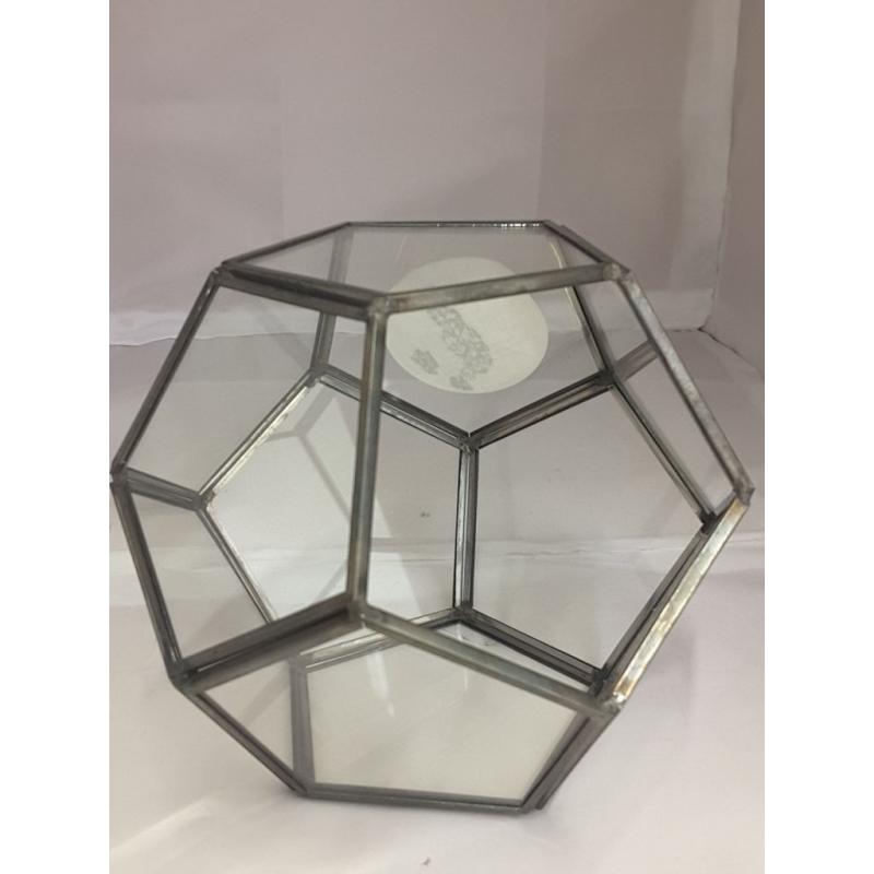 Better Homes & Gardens Geo Metal and Glass Terrarium, 6 in L x 6 in W x 5