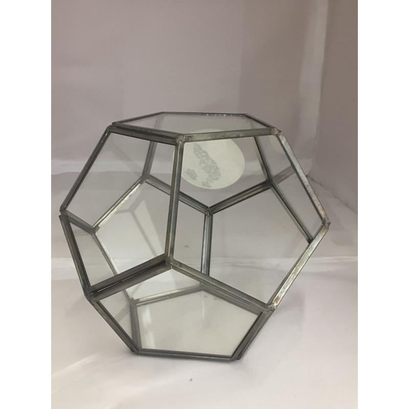 Better Homes & Gardens Geo Metal and Glass Terrarium, 6 in L x 6 in W x 5