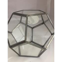 Better Homes & Gardens Geo Metal and Glass Terrarium, 6 in L x 6 in W x 5