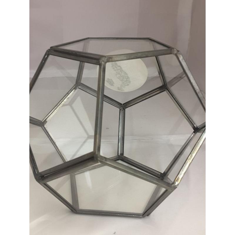 Better Homes & Gardens Geo Metal and Glass Terrarium, 6 in L x 6 in W x 5