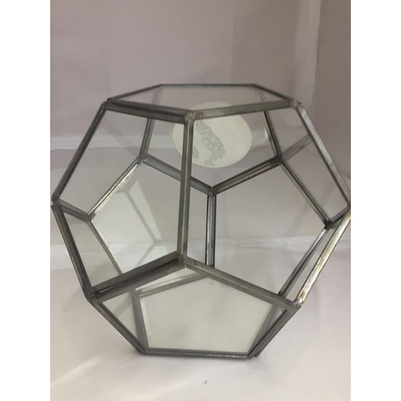 Better Homes & Gardens Geo Metal and Glass Terrarium, 6 in L x 6 in W x 5