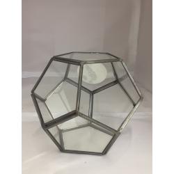 Better Homes & Gardens Geo Metal and Glass Terrarium, 6 in L x 6 in W x 5