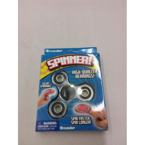 Grin Studios Fidget Spinner, Metallic Silver/Blue