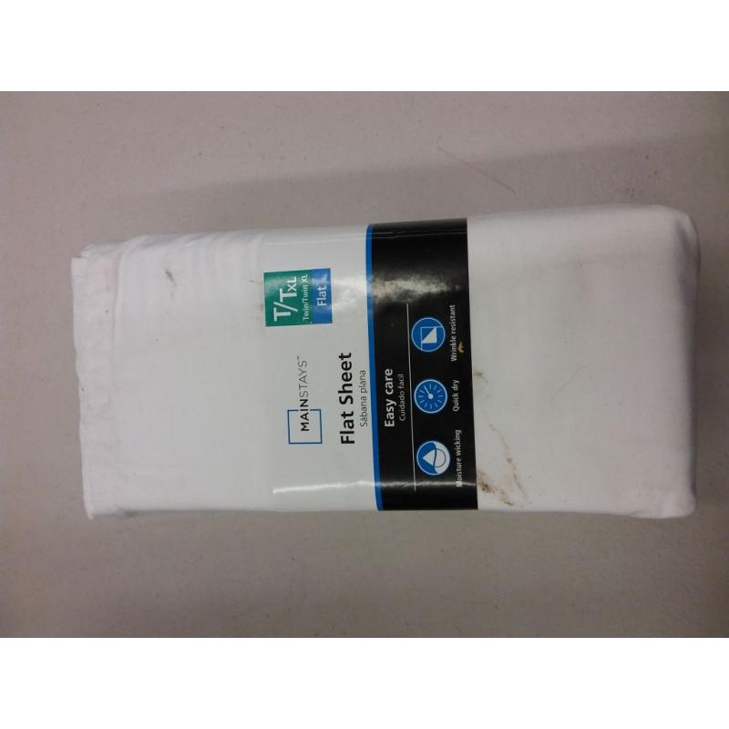 Arctic White, Cotton Rich Percale, Twin/Twin-XL Fitted Sheet, Mainstays Easy Care 300 TC