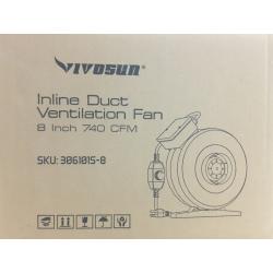 VIVOSUN 8In 740 CFM Inline Duct Ventilation Fan with Variable Speed Controller for Grow Tent