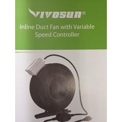 VIVOSUN 8In 740 CFM Inline Duct Ventilation Fan with Variable Speed Controller for Grow Tent