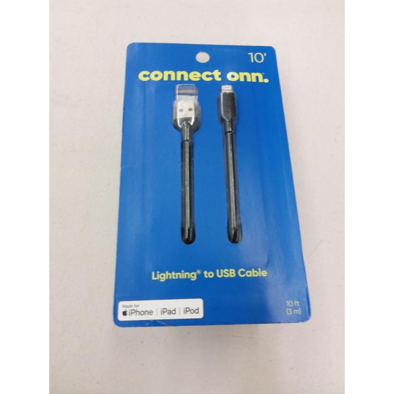 Connect onn lightning to USB cable