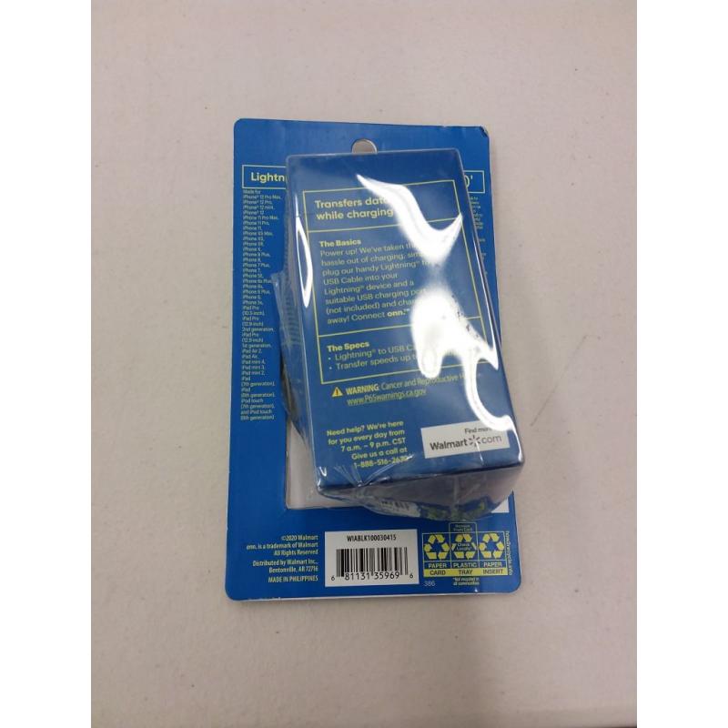 Connect onn lightning to USB cable