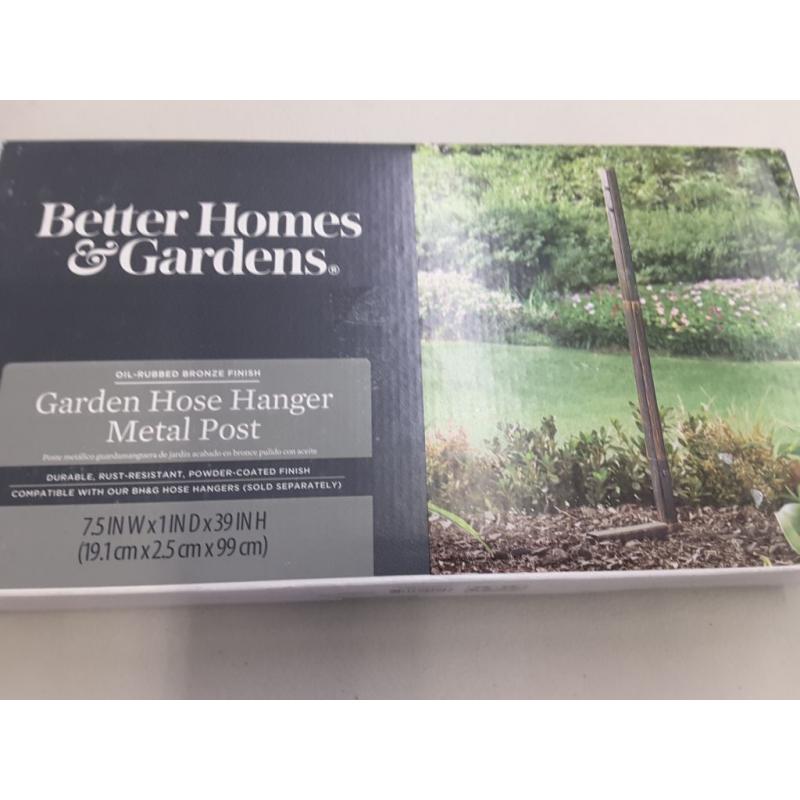 Better Homes & Gardens 39Inch Height Hose Hanger Metal Post, Bronze finish