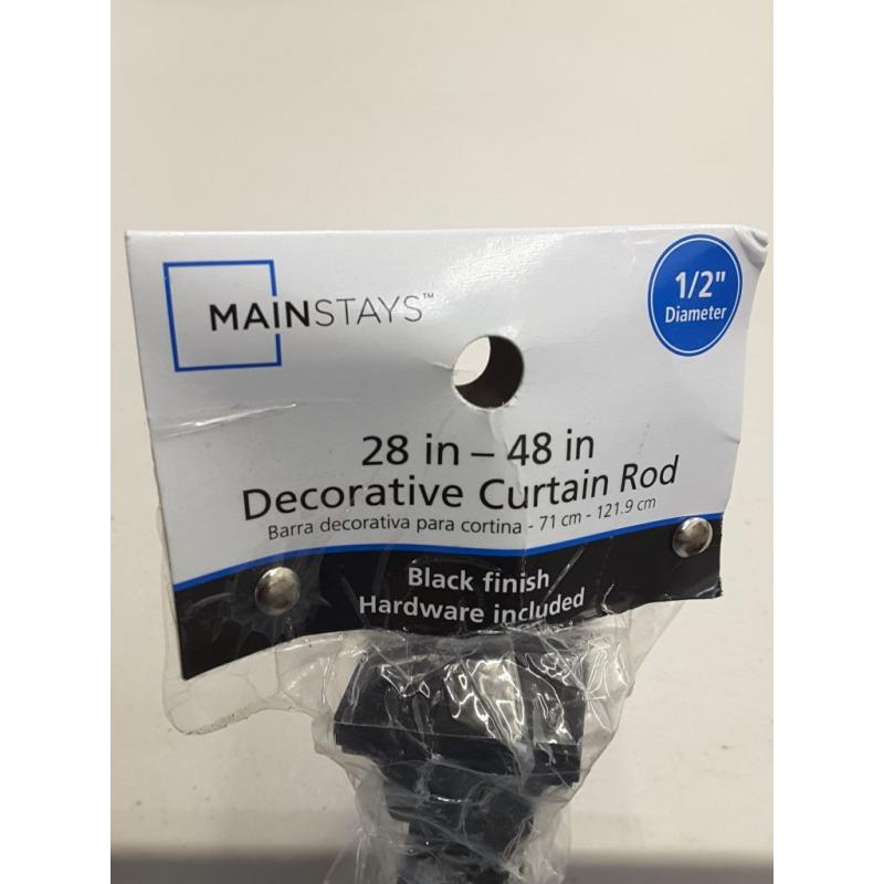 Mainstays 28in - 48in decorative curtain rod