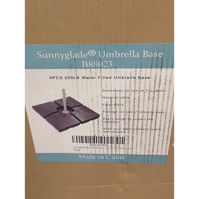 Sunnyglade umbrella base  4 piece 200lb water fluid umbrella base