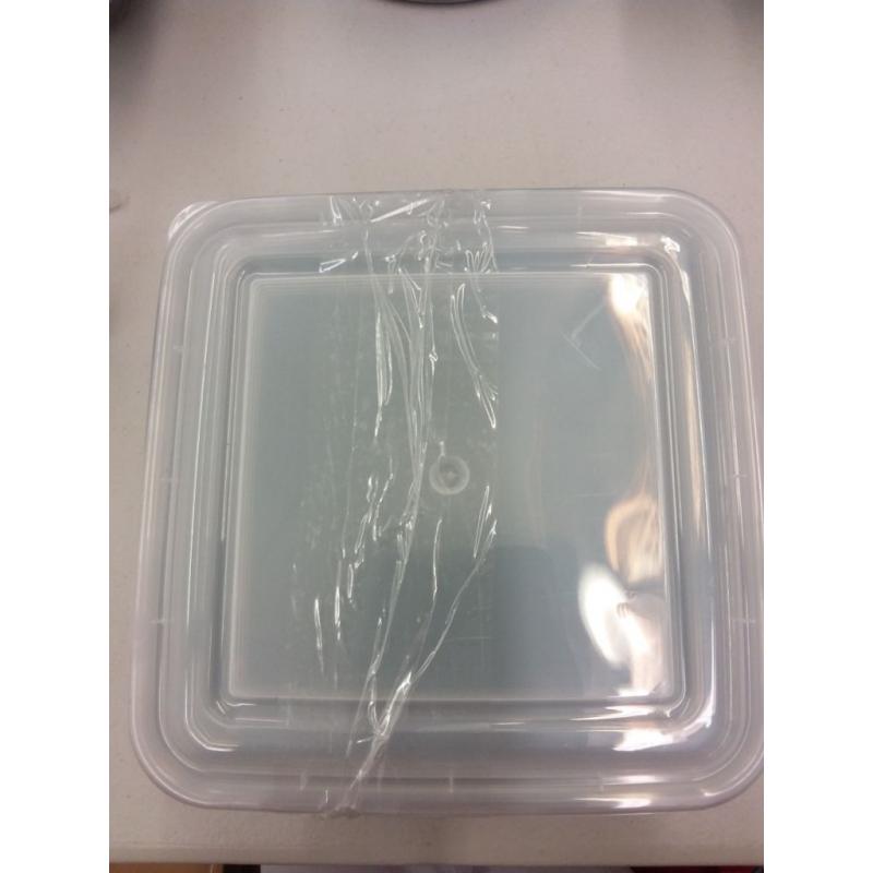 Mainstays 5 Pk 8x8 Rectangular Plastic Meal Prep, Clear Lids and Black Containers