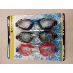 U.S. Divers Trilogy Adult Swimming Goggles - UV and Anti-Fog Protection (Multi-Color) 3 Pack