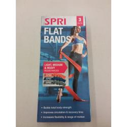 SPRI Flat Bands, Resistance Stretch Band Kit, 3 Pack (Light, Medium, Heavy)