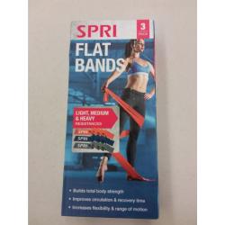 SPRI Flat Bands, Resistance Stretch Band Kit, 3 Pack (Light, Medium, Heavy)