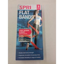 SPRI Flat Bands, Resistance Stretch Band Kit, 3 Pack (Light, Medium, Heavy)